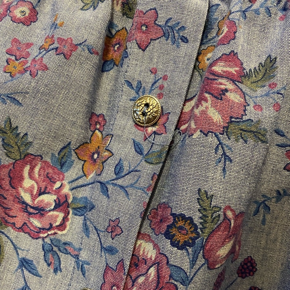 Vintage Cricket Lane A-line denim floral skirt size 18 elastic waist - Picture 2 of 4